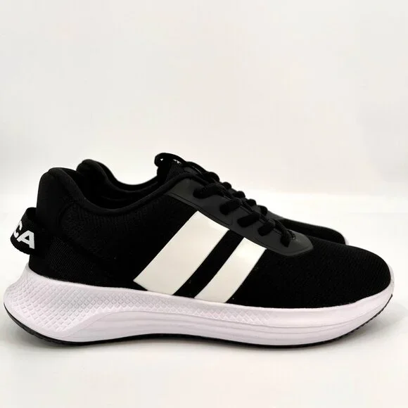 Nautica Manalapin Athletic Sneakers Size 7 Black White Lace-Up Mesh - Picture 2 of 12